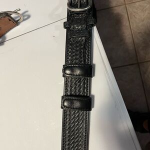 Men’s Black Duty Belt , Boston Leather 2 inch (Size 42 )